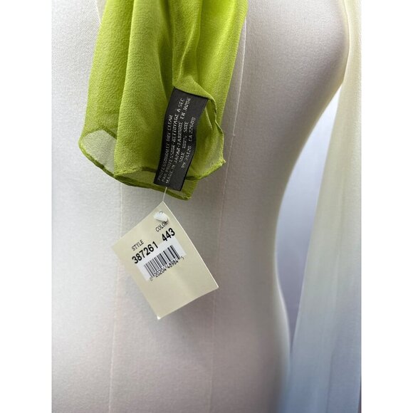 Echo Gradient Chiffon Scarf For Women - Yellow & Blue - Picture 6 of 7